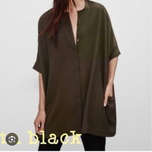 Aritzia Babaton Black Crepe Howard Tunic - S, but fits SUPER OVERSIZED!!!